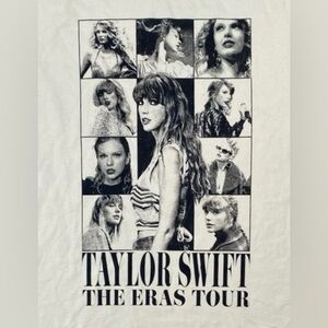 Taylor Swift The Eras Tour Graphic Tee Concert T-Shirt Cream Beige